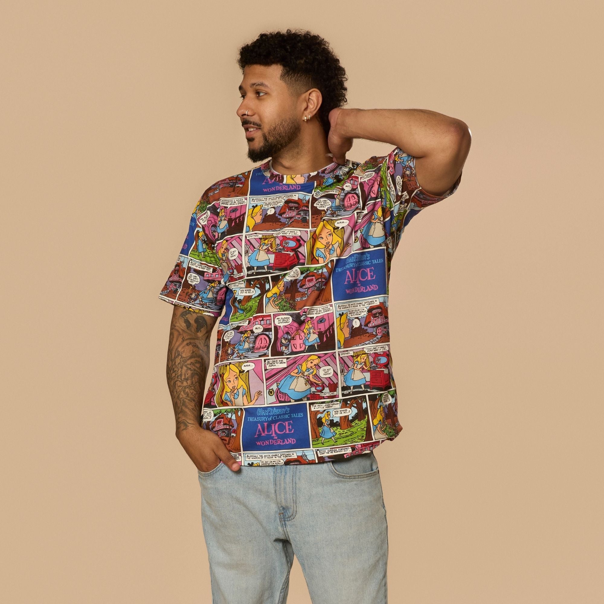 Alice in Wonderland Vintage Comic AOP T-Shirt